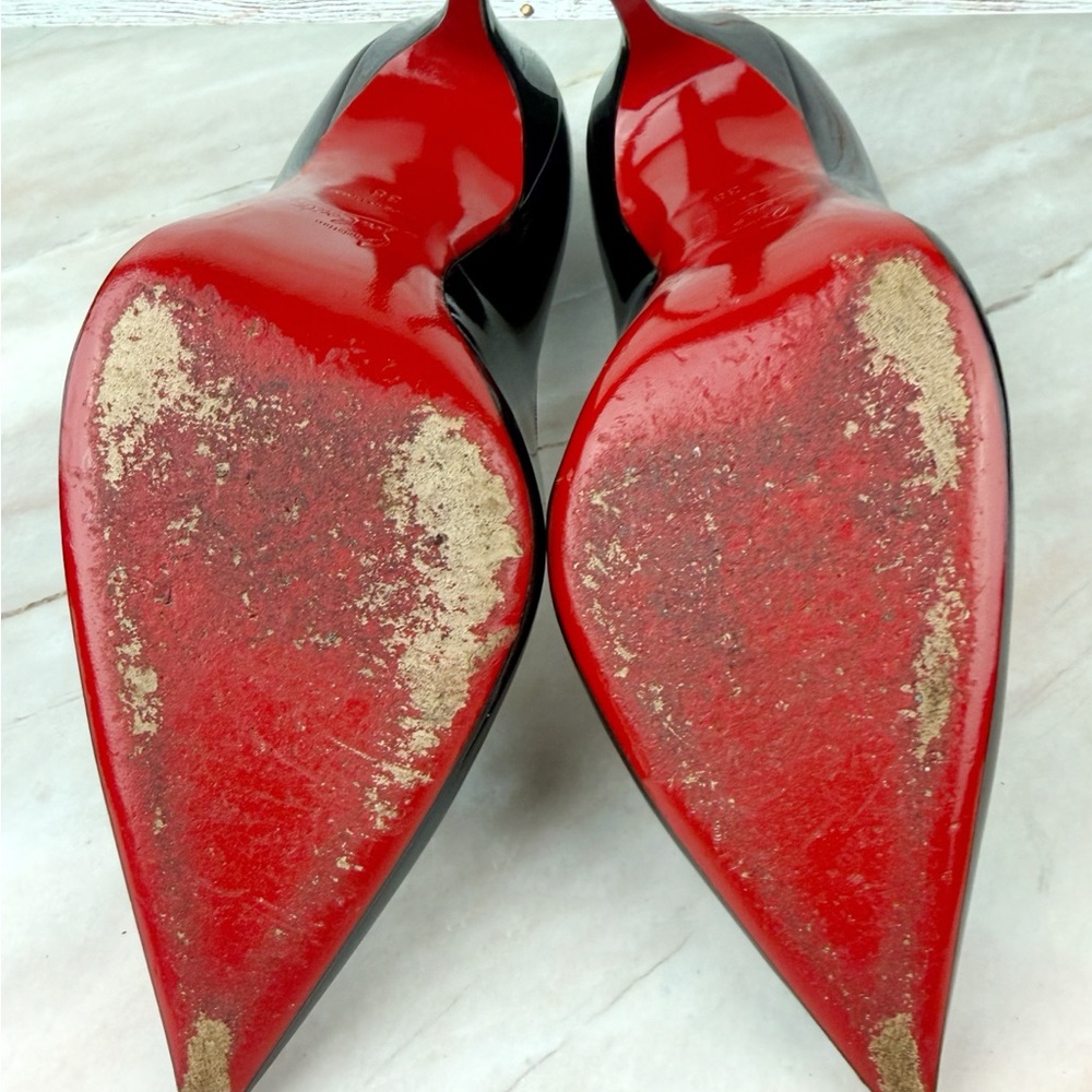 Christian Louboutin So Kate Patent Leather Black Heels Red Bottoms - Picture 7 of 12
